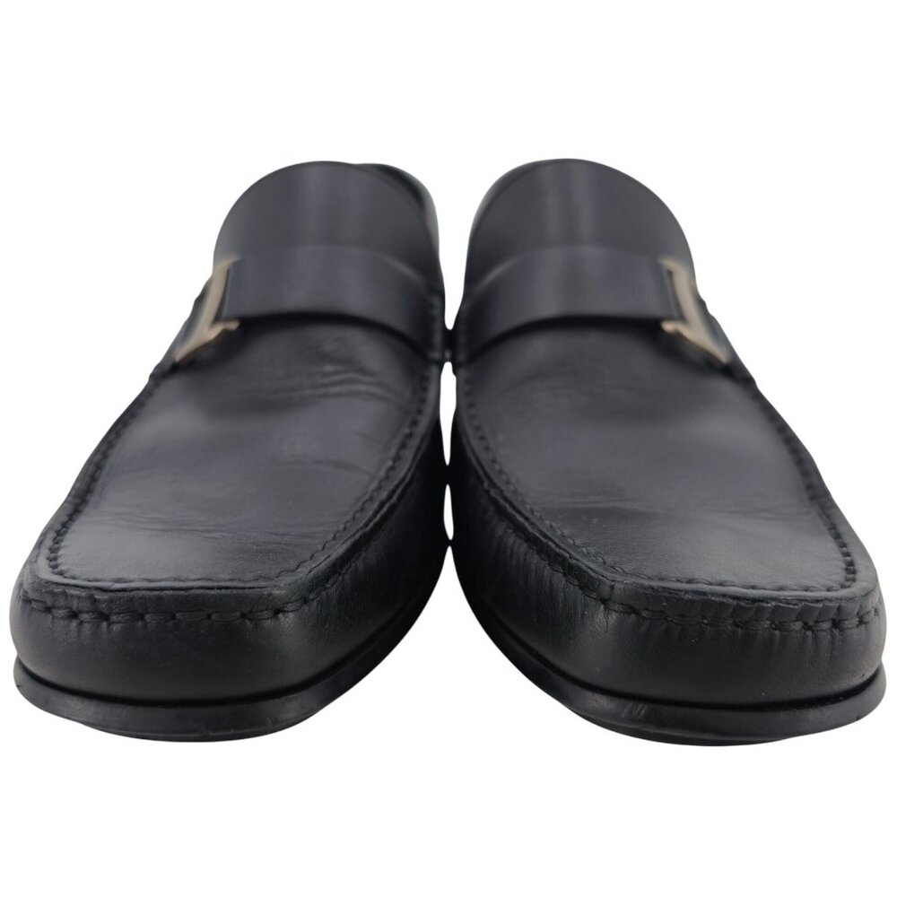 Salvatore Ferragamo Italy Mens 6.5EE Black Calf Dress Shoes Driving Bit Loafers - Picture 3 of 13